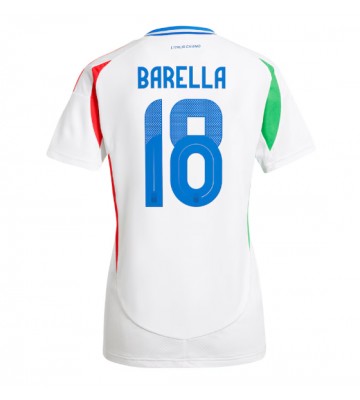 Italien Nicolo Barella #18 Replika Udebanetrøje Dame EM 2024 Kortærmet
